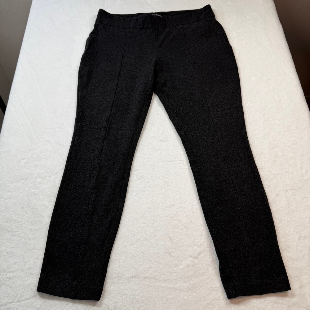 Hilary Radley Pull On Pants Women Large Charcoal Grey Good Ponte Knit D3455-K838
